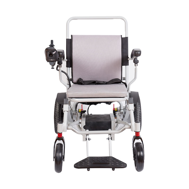 Manual folding aluminum alloy narrow arm small electric wheelchair