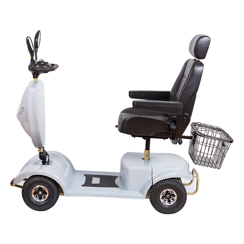 4 wheels Shock-absorbing non-detachable single-seat battery operated large elderly mobility scooter
